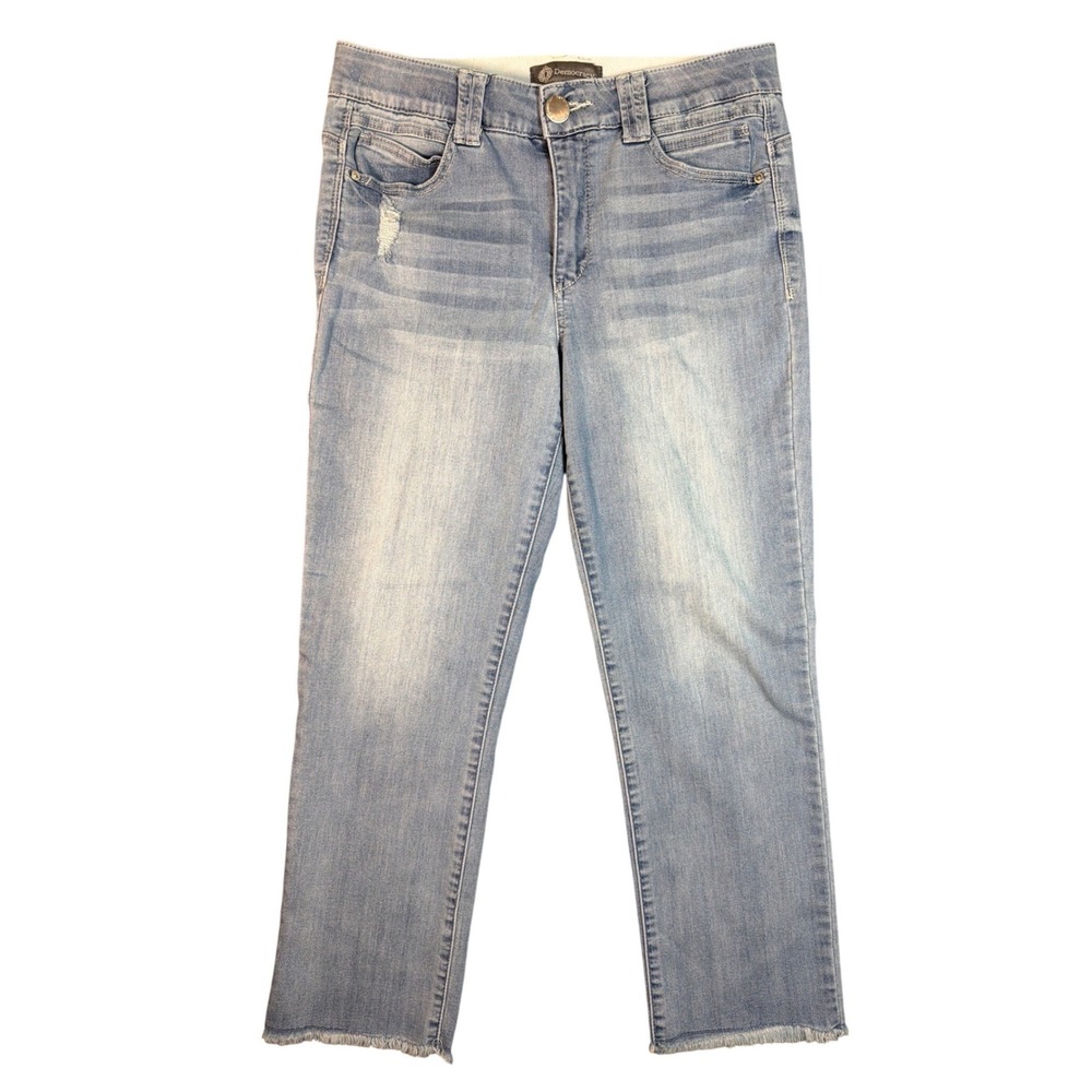 Democracy Ab‎ Technology Light Wash Straight Leg Raw Hem Jeans 8 BN2033F9SO